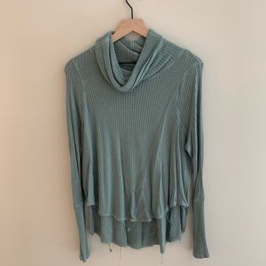 FREE PEOPLE cowl neck mint long sleeve